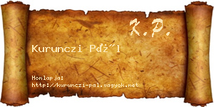 Kurunczi Pál névjegykártya
